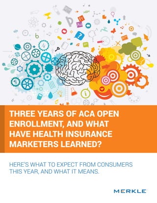 HERE’S WHAT TO EXPECT FROM CONSUMERS
THIS YEAR, AND WHAT IT MEANS.
THREE YEARS OF ACA OPEN
ENROLLMENT, AND WHAT
HAVE HEALTH INSURANCE
MARKETERS LEARNED?
 