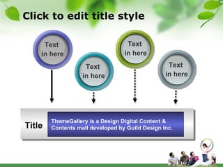 Click to edit title style ThemeGallery is a Design Digital Content & Contents mall developed by Guild Design Inc. Title Text  in here Text  in here Text  in here Text  in here 