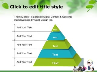 Click to edit title style Add Your Text Add Your Text Add Your Text Add Your Text Add Your Text ThemeGallery  is a Design Digital Content & Contents mall developed by Guild Design Inc. Text Text Text Text Text 