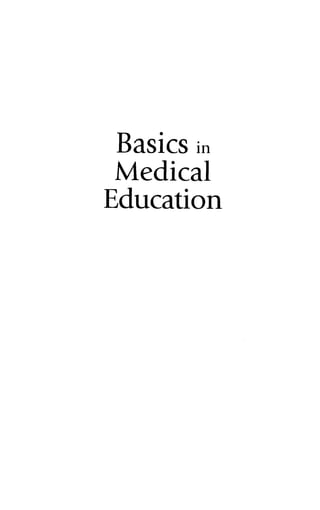 Basics in Medical Education 1st Edition Zubair Amin | PDF