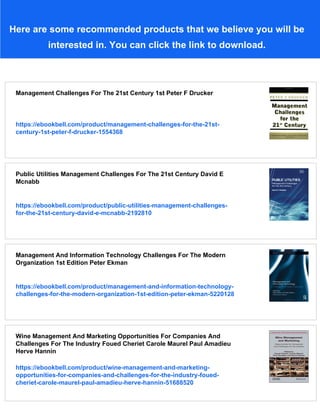 Management Challenges For The 21st Century Peter Drucker Drucker | PDF
