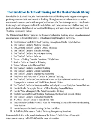 The Miniature Guide to Critical Thinking: Concepts and Tools for ...