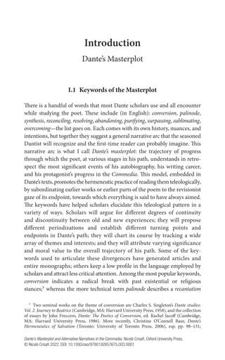 Dante's Masterplot and Alternative Narratives in the Commedia Nicolò ...