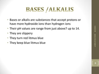 Comprehensive Guide to Acids, Bases, and pH in Chemistry | PDF