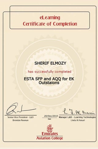 SHERIF ELMOZY
ESTA SFP and AQQ for EK
Outstaions
20/Dec/2010
 