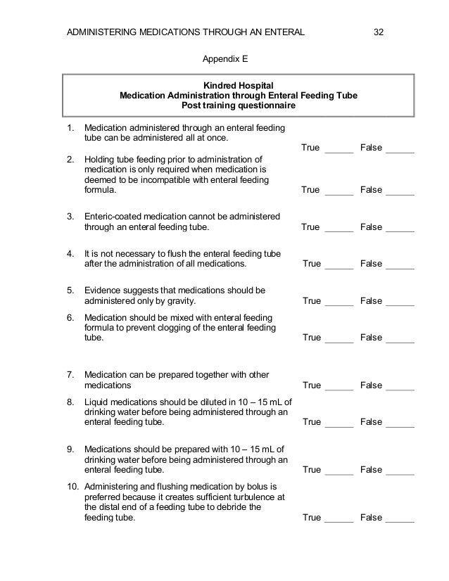 Administering Medications Through an Enteral Feeding Tube Safely
