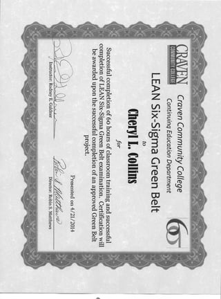 Certificate-Green Belt Lean Six Sigma