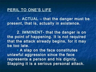 Peril Danger Example Esguerra Lecture on Top 25 Criminal Law Bar Topics (1979-2007) | PPT