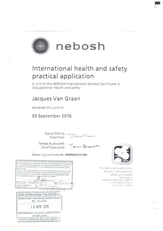 Internatiol health and safety practical application
