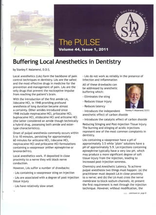 Buffering Local Anesthesia