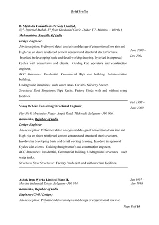 Brief Profile Sanjeev Kadam - 2016 | PDF