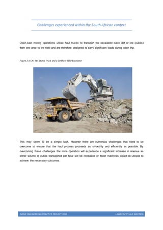 Mining Projects One Notes Mine Engineering project | DOCX