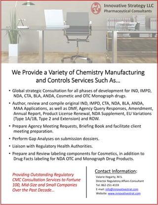 Innovative Strategy LLC - Regulatory CMC Services Brochure | PDF