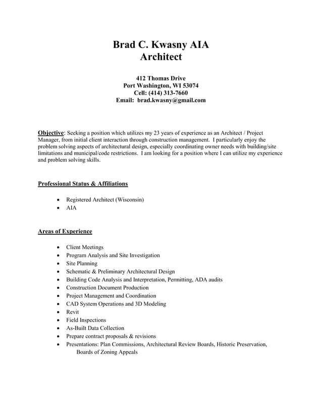 Brad Kwasny Resume 2016 PDF - Brad Kwasny Resume 2016 1 638 