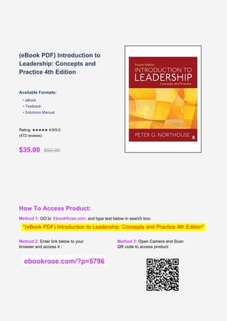Comprehensive Guide to Leadership: Concepts and Practice 4th Edition | PDF