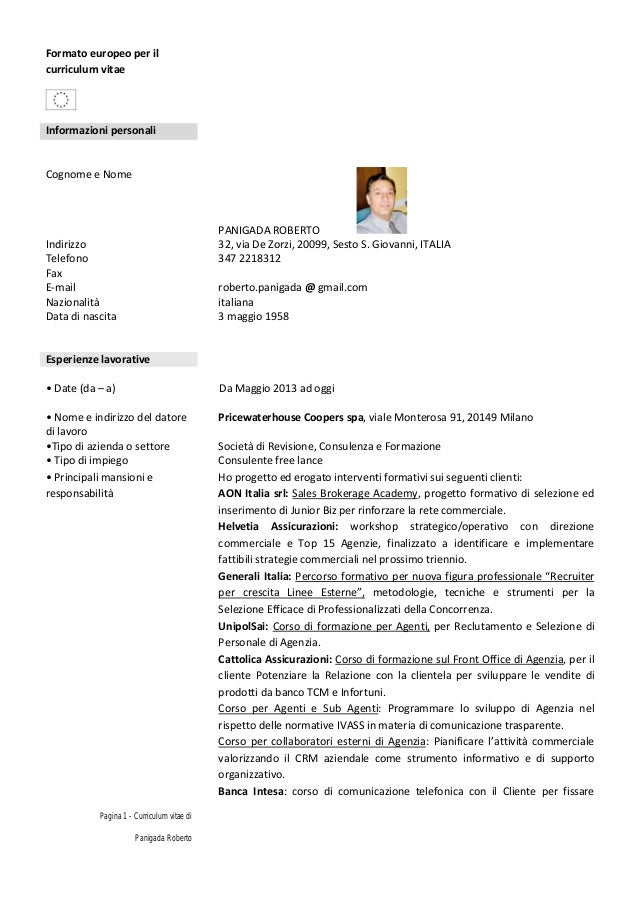 formato europeo per il curriculum vitae 2015 formatos de cv 2015