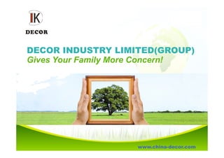 DECOR INDUSTRY LIMITED(GROUP)
Gives Your Family More Concern!
www.china-decor.com
 