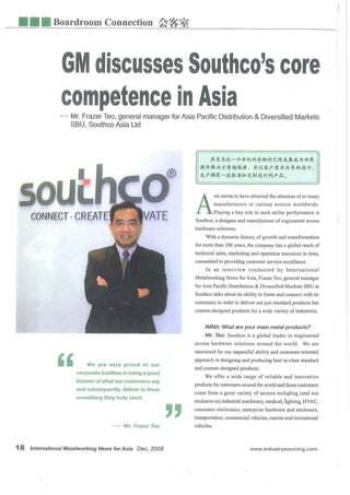 Frazer Teo Discusses Southco's Core Competence in Asia
