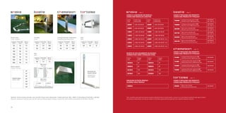 Spot a muro
Wall spot
Spot a terra
Ground spot
Moduli lineari
Linear modules
snake snake pag. 3beetle beetle pag. 9chameleon
chameleon pag. 13
tortoise
tortoise pag. 17
Optional: finitura struttura laccata, spot Led 3W, finitura vetro diamantato, trasformatore da 10W o 30W, kit fotovoltaico da 80,160 o 240 W/h.
Optional: lacquered finishing, spot Led 3W, diamond faceted glass finishing, transformer 10W or 30W, photovoltaic kit 80,160 or 240 W/h.
Codice
Code
Profilo chiuso
Closed profile
Codice
Code
Profilo forato
Drilled profile
L0250CI L=250 AISI 304 2B L0250FI L=250 AISI 304 2B
L0500CI L=500 AISI 304 2B L0500FI L=500 AISI 304 2B
L1000CI L=1000 AISI 304 2B L1000FI L=1000 AISI 304 2B
L1500CI L=1500 AISI 304 2B L1500FI L=1500 AISI 304 2B
L2000CI L=2000 AISI 304 2B L2000FI L=2000 AISI 304 2B 2 fori
L2500CI L=2500 AISI 304 2B L2500FI L=2500 AISI 304 2B 2 fori
L3000CI L=3000 AISI 304 2B L3000FI L=3000 AISI 304 2B 3 fori
CODICI E LUNGHEZZE DEI MODULI
CODES AND MODULES LENGTHS
CHIUSURA DITESTA PROFILO
CLOSING HEAD PROFILE
GIUNTO DI COLLEGAMENTO IN ACCIAIO
CONNECTION JOINT STAINLESS STEEL
Codice
Code
Angolo
Angle
Codice
Code
Angolo
Angle
G0030CA 30° G0045CA 45°
G0060CA 60° G0090CA 90°
G0120CA 120° G0135CA 135°
G0150CA 150° G0180CA 180°
G0000CA
CODICI ETIPOLOGIA DEI PRODOTTI
CODES AND PRODUCTSTYPOLOGY
T0050MI Lampione monofacciale H=1000
Monoface Lamp H=1000 stainless steel
AISI 304 2B
sat + prot. 1L
T0060MI Lampione monofacciale H=2000
Monoface Lamp H=2000 stainless steel
AISI 304 2B
sat + prot. 1L
S0010MI Spot a terra monofacciale
Monoface ground spot stainless steel
AISI 304 2B
sat + prot. 1L
S0011MI Spot a terra monofacciale
Monoface ground spot stainless steel
AISI 304 2B
sat + prot. 1L
S0020MI Spot a muro monofacciale
Monoface wall spot stainless steel
AISI 304 2B
sat + prot. 1L
S0021MI Spot a muro monofacciale
Monoface wall spot stainless steel
AISI 304 2B
sat + prot. 1L
CODICI ETIPOLOGIA DEI PRODOTTI
CODES AND PRODUCTSTYPOLOGY
T0100BI Lampione bifacciale fisso H=1000
Fixed bifacial lamp H=1000 stainless steel
AISI 304 2B
T0100RI Lampione bifacciale rotante H=1000
Rotating bifacial lamp H=1000 stainless steel
AISI 304 2B
T0200BI Lampione bifacciale fisso H=2000
Fixed bifacial lamp H=2000 stainless steel
AISI 304 2B
T0200RI Lampione bifacciale rotante H=2000
Rotating bifacial lamp H=2000 stainless steel
AISI 304 2B
CODICI ETIPOLOGIA DEI PRODOTTI
CODES AND PRODUCTSTYPOLOGY
S0030RI Spot a muro rotante
Rotating wall spot stainless steel
AISI 304 2B
Lampada
Lamp
Spot
Spot
Lampada bifacciale fissa/rotante
Fixed/Rotating bifacial lamp
Spot
Spot
20
Tutti i prodotti sopra elencati possono essere realizzati anche in acciaio dolce, zincati e con verniciatura resistente agli agenti esterni.
All products listed above can also be made of mild steel, galvanized and painted with weather-resistant exterior.
Accessorio per
impianto allarme.
Accessory for
alarm system.
Moduli angolari
Angular modules
Larghezza
Width
350
Profondità
Depth
115
Altezza
Height
115
Larghezza
Width
450
Profondità
Depth
245
Altezza
Height
50
Larghezza
Width
250
250
Profondità
Depth
270
270
Altezza
Height
1000
2000
Larghezza
Width
250
250
Profondità
Depth
270
270
Altezza
Height
1000
2000
Larghezza
Width
250
500
1000
1500
2000
2500
3000
Profondità
Depth
100
100
100
100
100
100
100
Altezza
Height
110
110
110
110
110
110
110
cod. S0020MI cod. S0021MI
cod. S0010MI cod. S0011MI
Ampiezza angolo
Angular width
30°
45°
60°
90°
120°
135°
150°
 