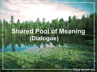 Shared Pool of Meaning
(Dialogue)
 