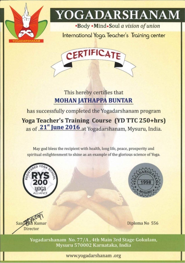 Yoga Certificate