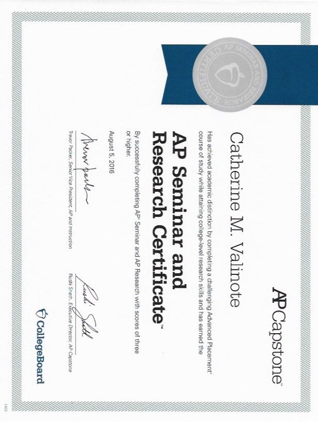AP Capstone Research Certificate