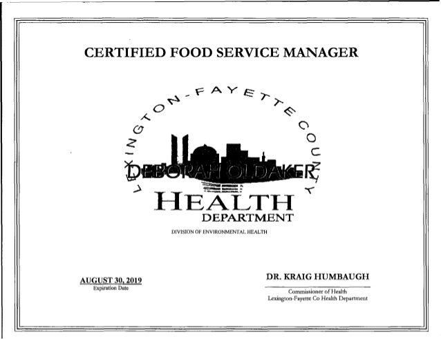 Cerificate Templates: Food Handlers Certificate Free