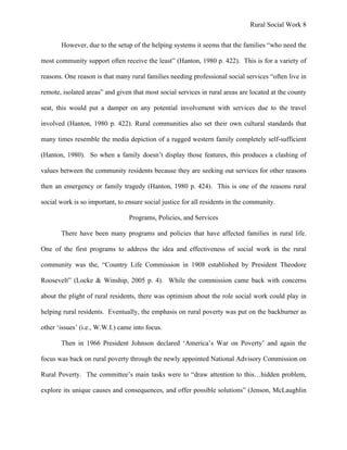 The Practice of Rural Social Work on Poverty and the Effect on Families ...