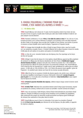 RF 57f - Fondation Raoul Follereau - 57e Journée Mondiale des lépreux - 30 et 31 janvier 2010 - Dossier de Presse Slide 13