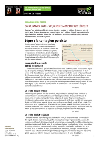 RF 57f - Fondation Raoul Follereau - 57e Journée Mondiale des lépreux - 30 et 31 janvier 2010 - Dossier de Presse Slide 3