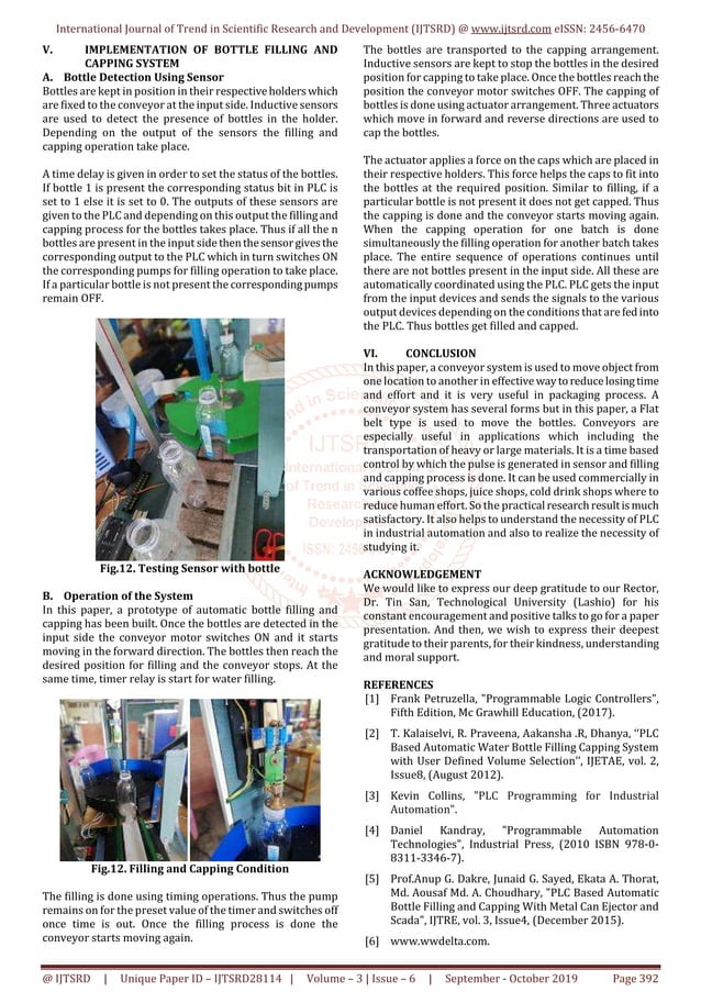 PLC Based Automatic Bottle Filling and Capping System | PDF ...