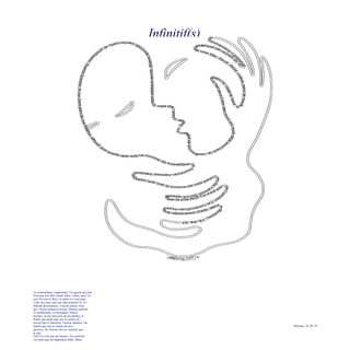 Infinitif(s)
Le commandeur comprendra. Un garçon qui jette
N'est pas une fille. Deuil. Désir, colère, peur. Je
suis Né avec le désir, ta colère m’a fait peur.
Créer des murs qui sont déjà pourtant là. Un
Marché de présences. Trop de plaisir, trop
peu. Violon médiocre avorté. Milieux sportifs
Et intellectuels, et artistiques. Guerre.
Science. Je me tiens près de ma fenêtre. Il
Paraît que quelle que soit la somme de
travail Que je fournisse, l'amour balaiera. Ou
Quelle que soit la somme de mes
paresses. De l'amour fini ne reten(t)ir que
la joie.
Fini? Ce n'est pas de l'amour. J'ai construit
Les murs qui me séparaient d'elle. Hélas.
Morteau, 29. 04. 97
 