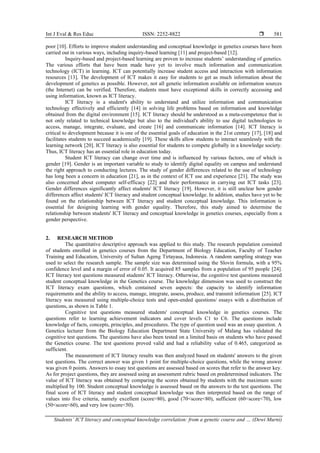 Students’ ICT literacy and conceptual knowledge correlation: from a ...