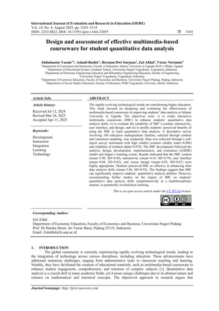 Design and assessment of effective multimedia-based courseware for ...