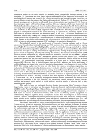 Design and assessment of effective multimedia-based courseware for ...