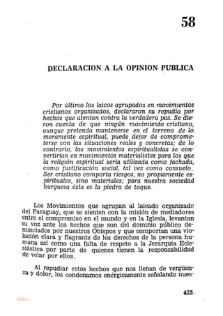 58- Declaración a la opinion publica.
