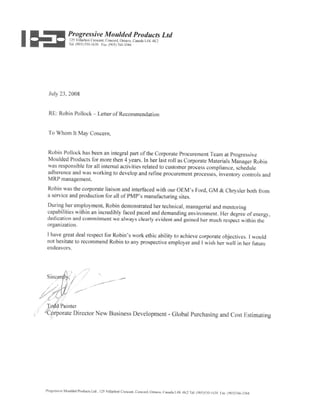 R. Pollock Reference Letter PMP