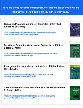 Parasite Genomics Protocols 2nd Edition Christopher Peacock (Eds.) | PDF