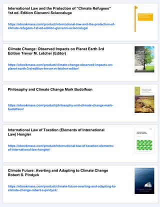 International Law Obligations on Climate Change Mitigation Benoit Mayer ...