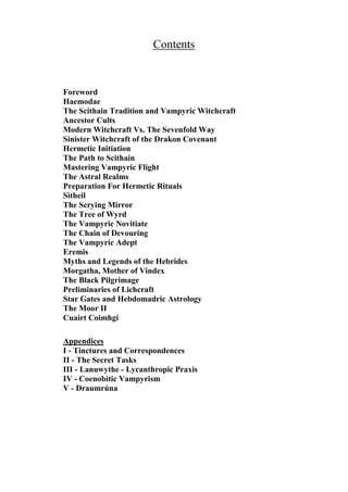 Scithain Vampyric Witchcraft Of The Drakon Covenant A A Morain | PDF