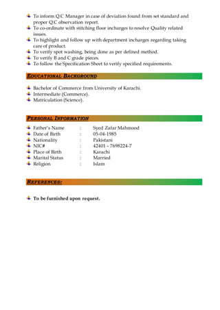 QAISAR CV | DOCX