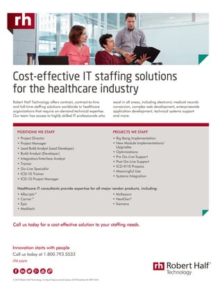 RHT ETS - Healthcare IT | PDF