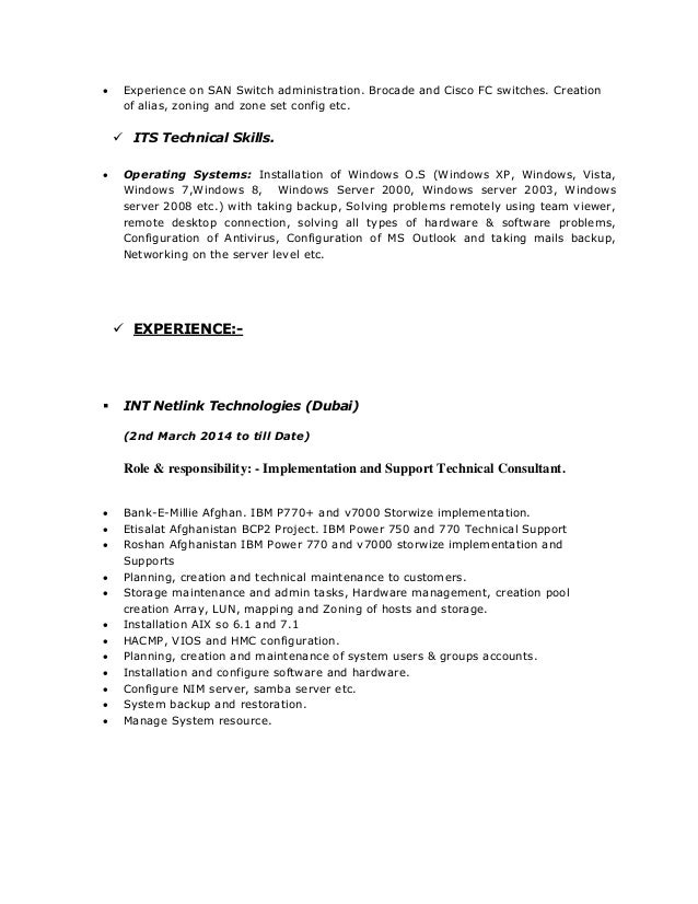 aix administator resume