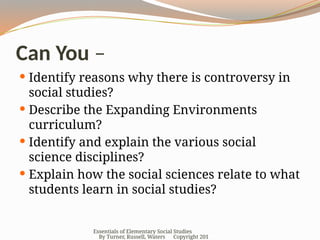 Elementary Social Studies - Chapter 2 PPT | PPT
