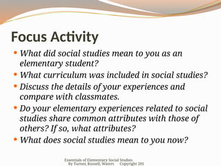 Elementary Social Studies - Chapter 2 PPT | PPT