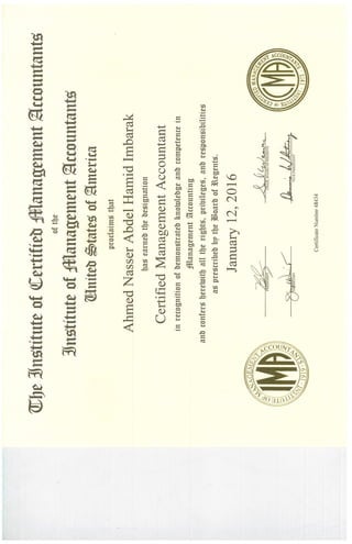 CMA Certification 