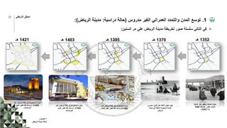 1
.
‫مدروس‬ ‫الغير‬ ‫العمراني‬ ‫والتمدد‬ ‫المدن‬ ‫توسع‬
(
‫دراسية‬ ‫حالة‬
:
‫الرياض‬ ‫مدينة‬
:)
‫السنين‬ ‫مر‬ ‫على‬ ‫الرياض‬ ‫مدينة‬ ‫لخريطة‬ ‫صور‬ ‫سلسلة‬ ‫التالي‬ ‫في‬
:
‫الصفاة‬ ‫ميدان‬
‫المالية‬ ‫ممر‬ ‫ويظهر‬
‫الضيافة‬ ‫لقصر‬ ‫المؤدى‬
1362
‫هـ‬
/
1943
‫م‬
.
‫جيش‬ ‫جنود‬
‫العزيز‬ ‫عبد‬ ‫الملك‬
‫مؤسس‬
‫مدينة‬ ‫في‬ ‫الثالثة‬ ‫السعودية‬ ‫الدولة‬
‫الرياض‬
‫عام‬ ‫الرياض‬ ‫رقعة‬ ‫توسع‬ ‫توضح‬ ‫صورة‬
1395
‫البناء‬ ‫نظام‬ ‫تطور‬ ‫ذلك‬ ‫وساعد‬ ‫هـ‬
‫عام‬ ‫الرياض‬ ‫رقعة‬ ‫توسع‬ ‫توضح‬ ‫صورة‬
1403
‫طرق‬ ‫تطور‬ ‫ذلك‬ ‫وساعد‬ ‫هـ‬
‫المواصالت‬
‫عام‬ ‫الرياض‬ ‫رقعة‬ ‫توسع‬ ‫توضح‬ ‫صورة‬
1403
‫طرق‬ ‫تطور‬ ‫ذلك‬ ‫وساعد‬ ‫هـ‬
‫المواصالت‬
1352
‫هـ‬
1370
‫هـ‬
1395
‫هـ‬
1403
‫هـ‬
1421
‫هـ‬
*
‫المصدر‬
:
‫الرياض‬ ‫مدينة‬ ‫أمانة‬
17 ‫تاريخي‬ ‫سياق‬
 