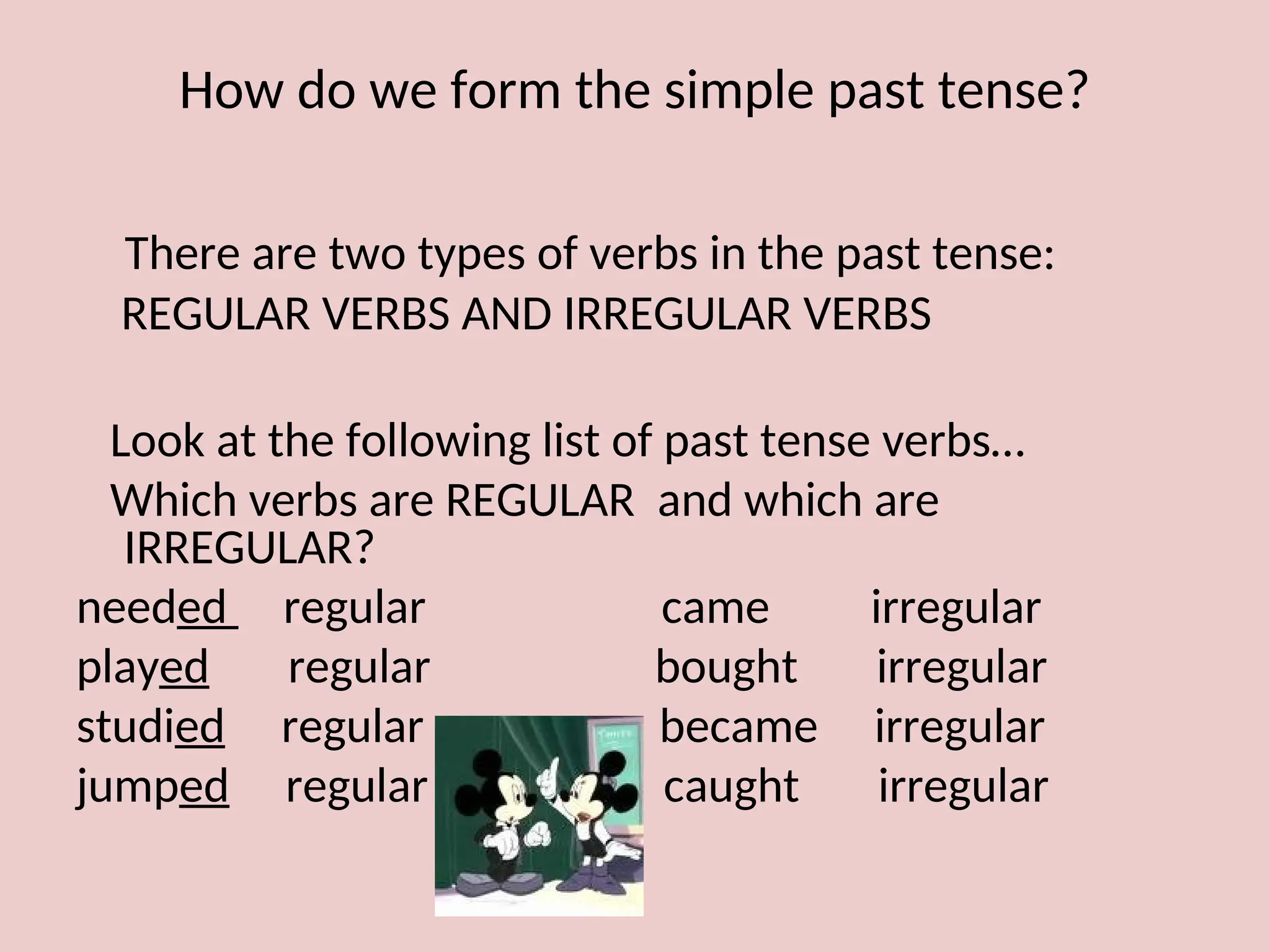 Simple past tense of verb power point presentation | PPT