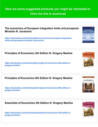The economics of international integration Miroslav N. Jovanovic | PDF