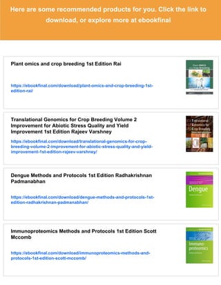 Crop Breeding Methods and Protocols 1st Edition Delphine Fleury | PDF